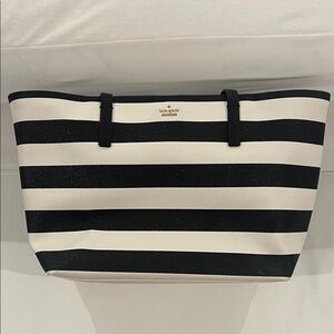 Kate Spade Black and White Striped Tote